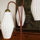 Lampadaire Lunel, 3 tulipes en verre blanc