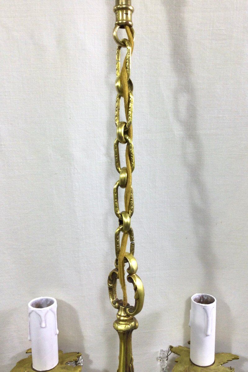 Chandelier 4 lights bronze and grapevines