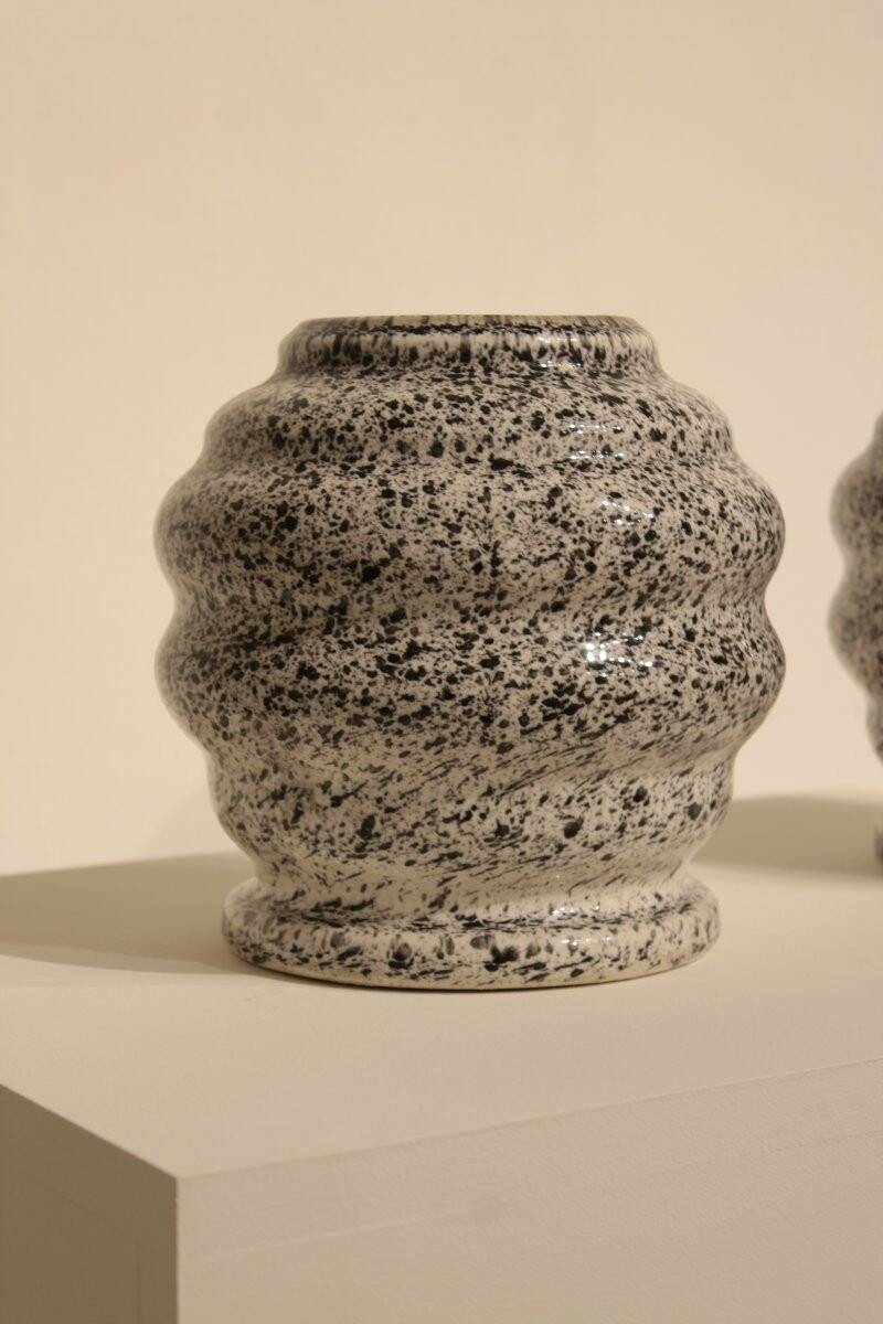 2 pots faux marbre - La croix d'Ossau, céramique des Pyrénées