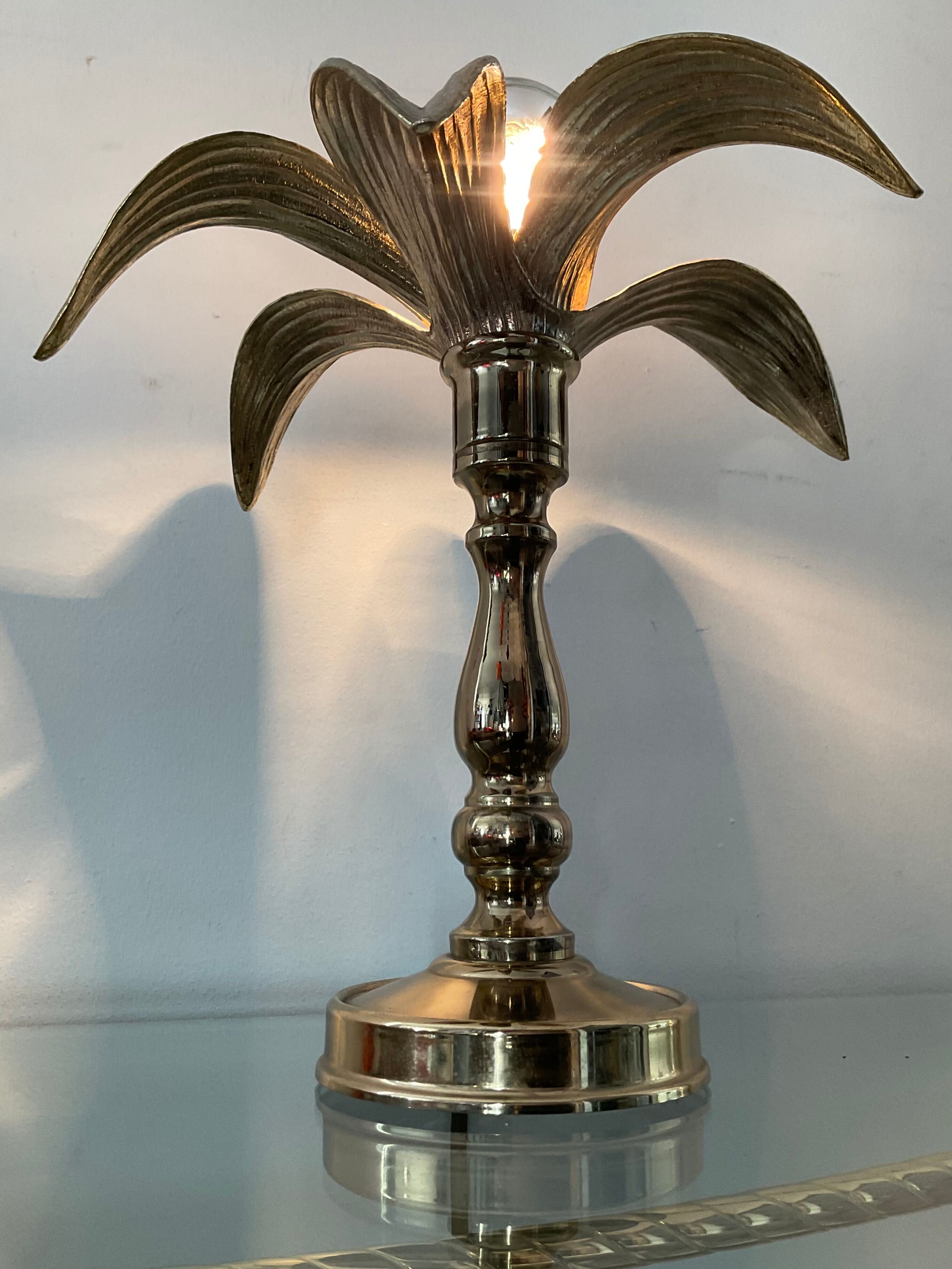 Golden palm lamp from the 70s