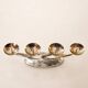 Elegant modernist WMF Ikora chandelier with 4 lights in silver-plated metal.