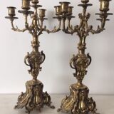 Pair of baroque bronze chandeliers