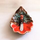 Butter dish with vintage Vallauris serving knife