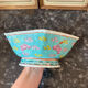 Ancient octagonal offering bowl in Chinese porcelain, Famille Rose s