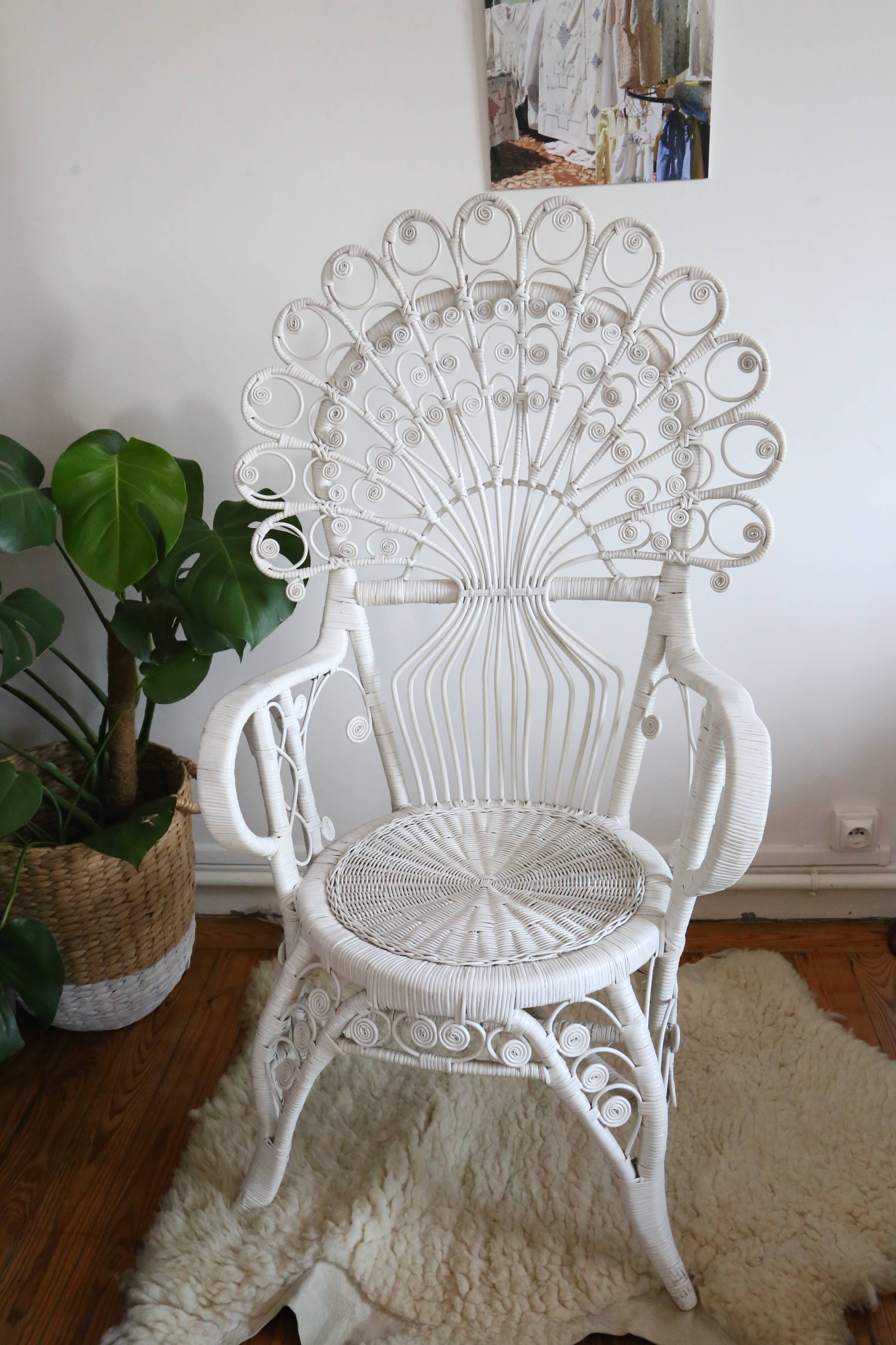 Peacok rattan armchair