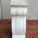 Sculpted Carrara marble stool column
