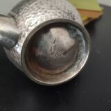 Théière ancienne english pewter hammered sheffield a la reine métal martelé