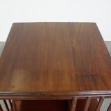 Large Antique Wooden English Book Carousel with Cast Iron Base