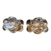 2 crystal salt cellars signed Daum, vintage 1960s.