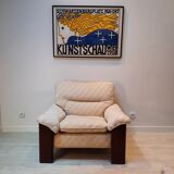 Pair of Italian armchair in Walnut 1970