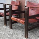 Pair of safari-style armchairs, 1930s