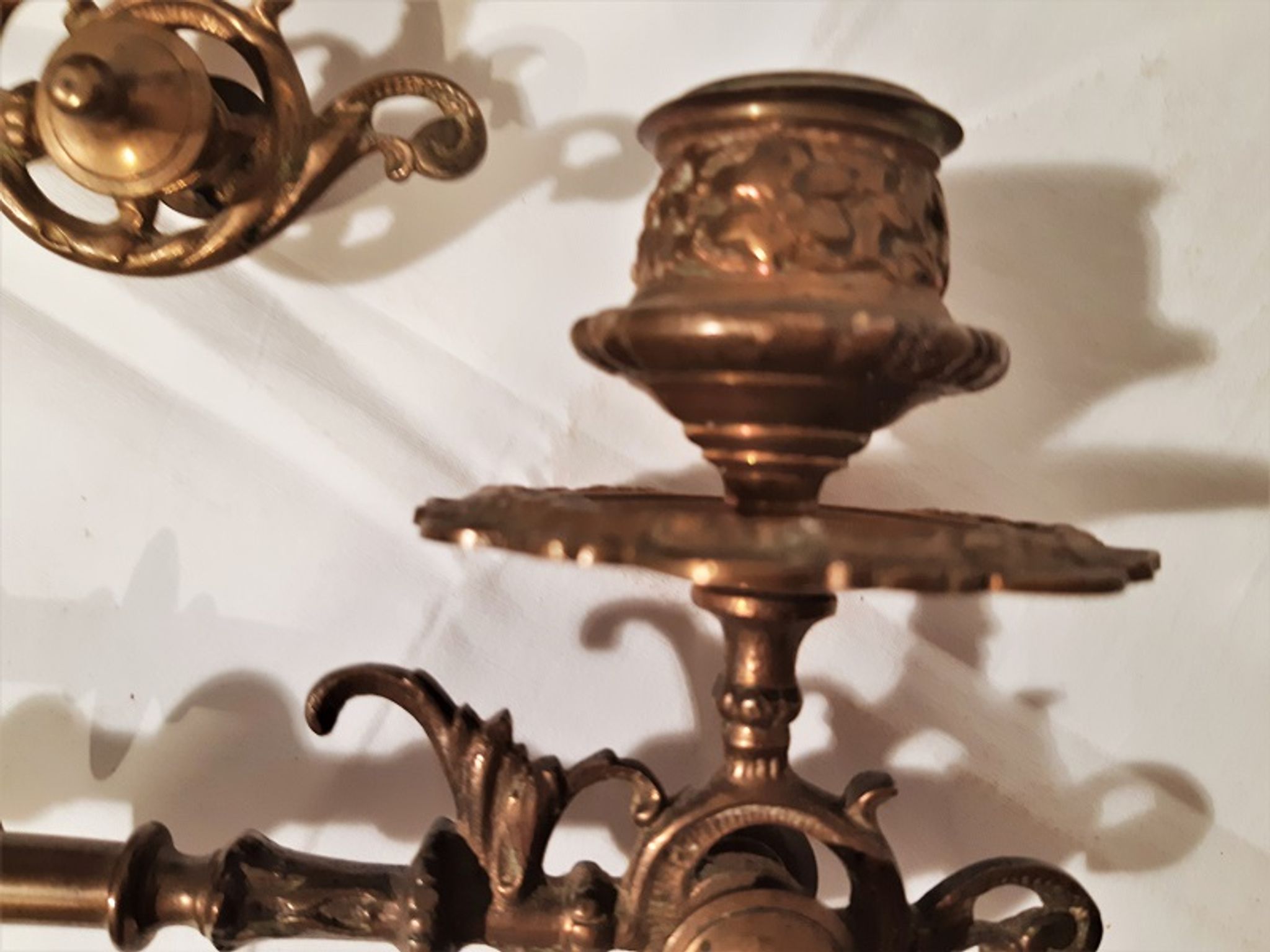 pair of candlesticks, a candle, piano 19th in bronze
