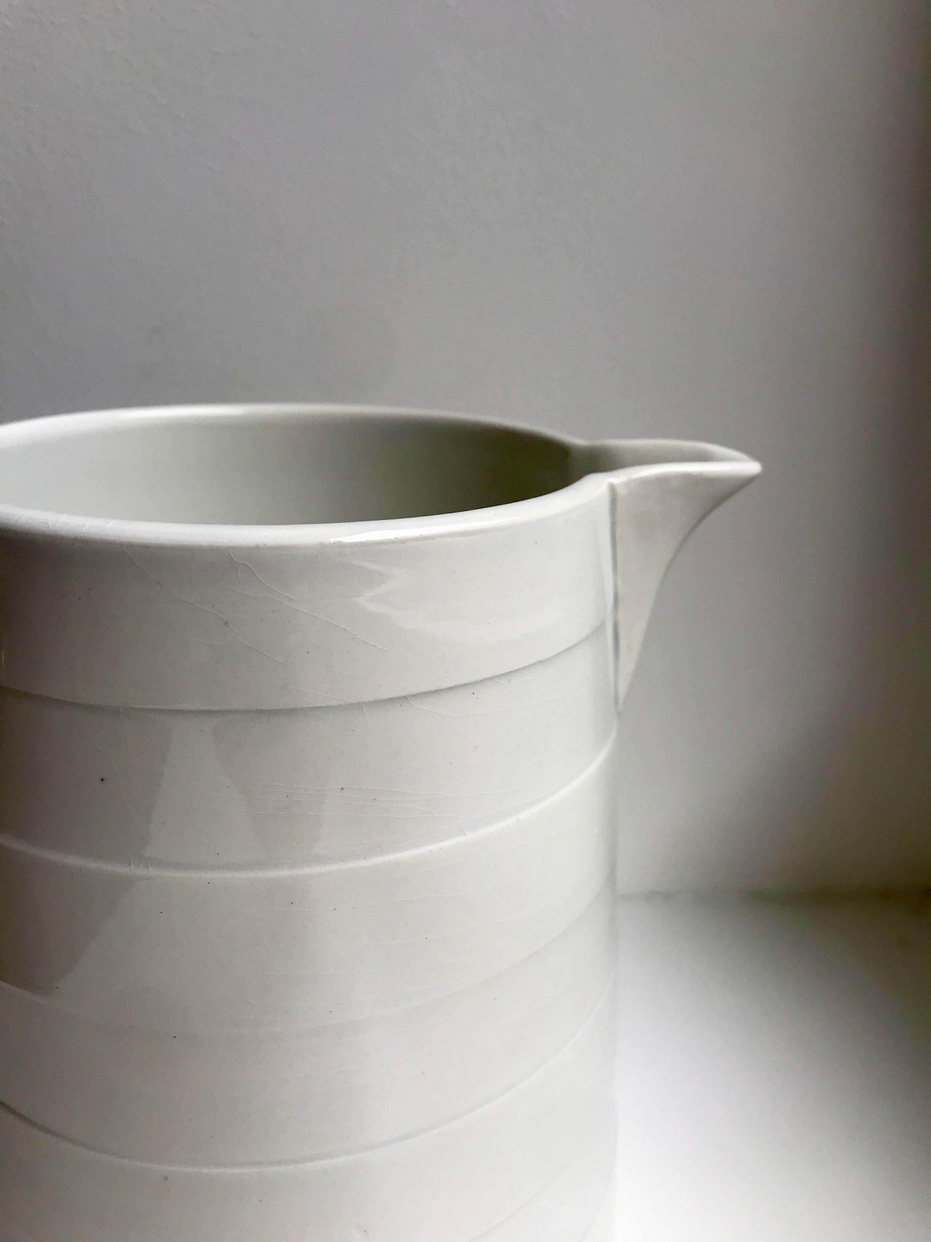 broc / pitcher Digoin Sarreguemines with striped embossed 30s-40s