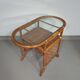 Rattan / bamboo balcony side table / chairs set 1970s