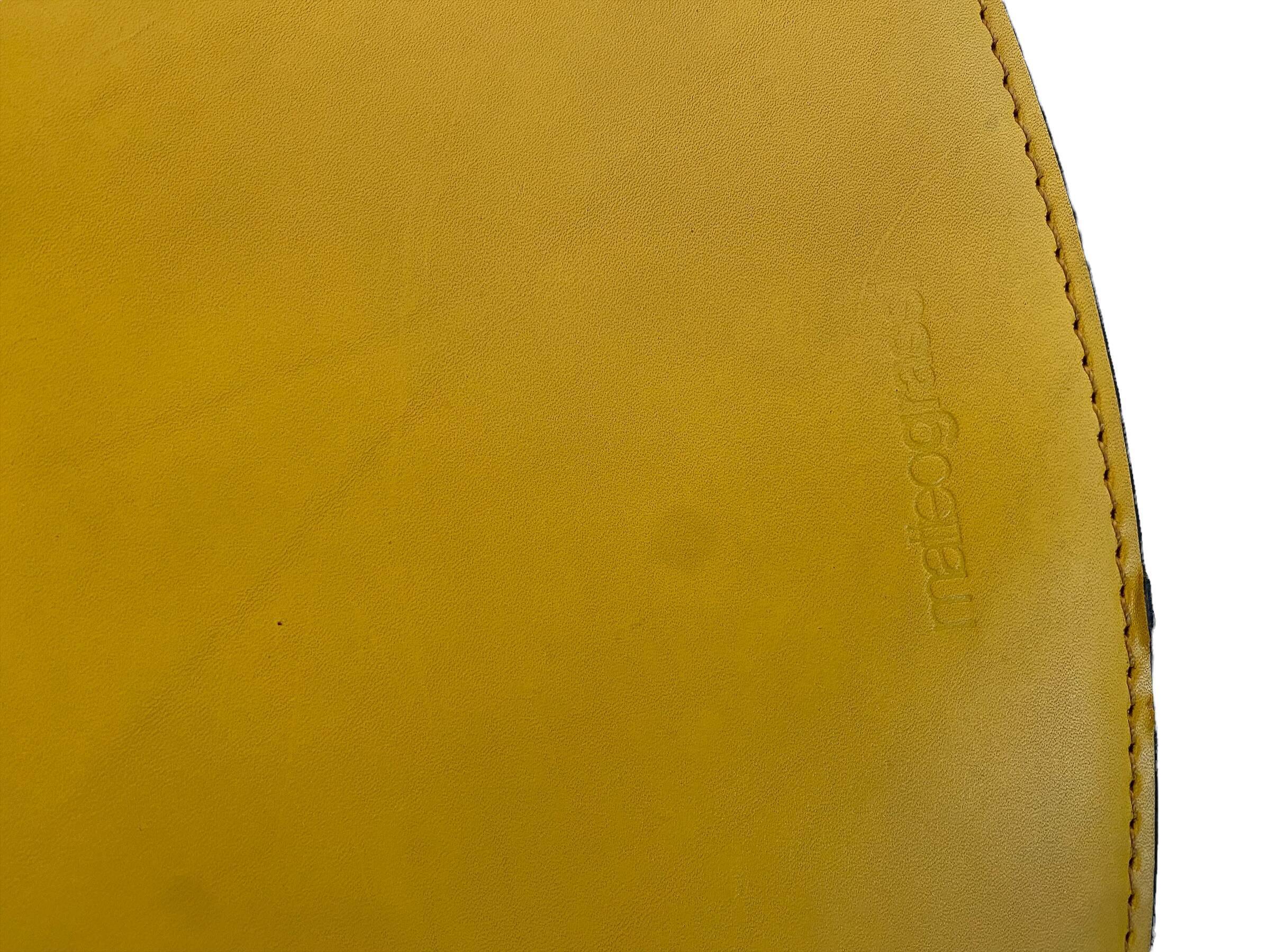 Coral armchair in yellow leather by Matteo Grassi from the 1970s.