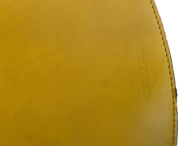 Fauteuil Coral en cuir jaune Matteo Grassi année 70
