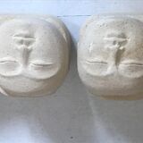 Pair of stone book clamts