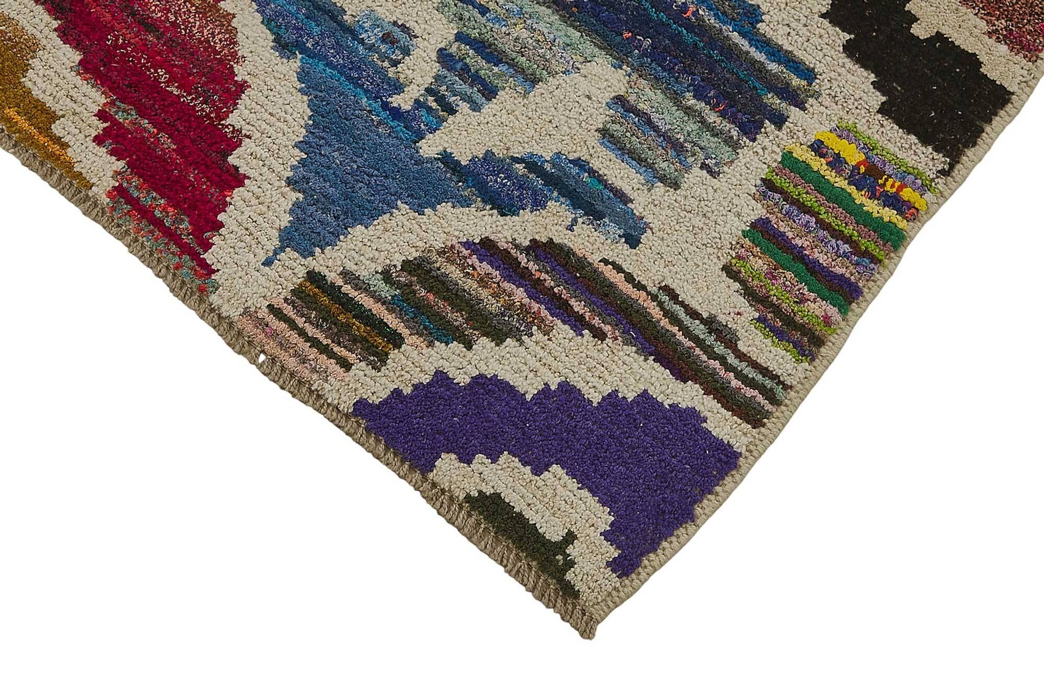 Tapis boho recyclé turc fait main 170 cm x 247 cm