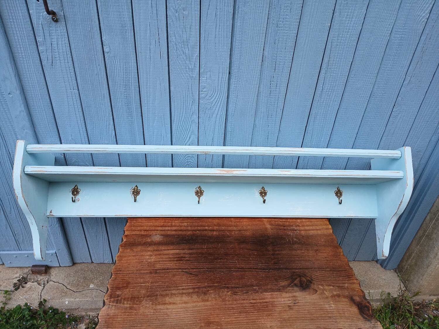 Antique wooden wall shelf