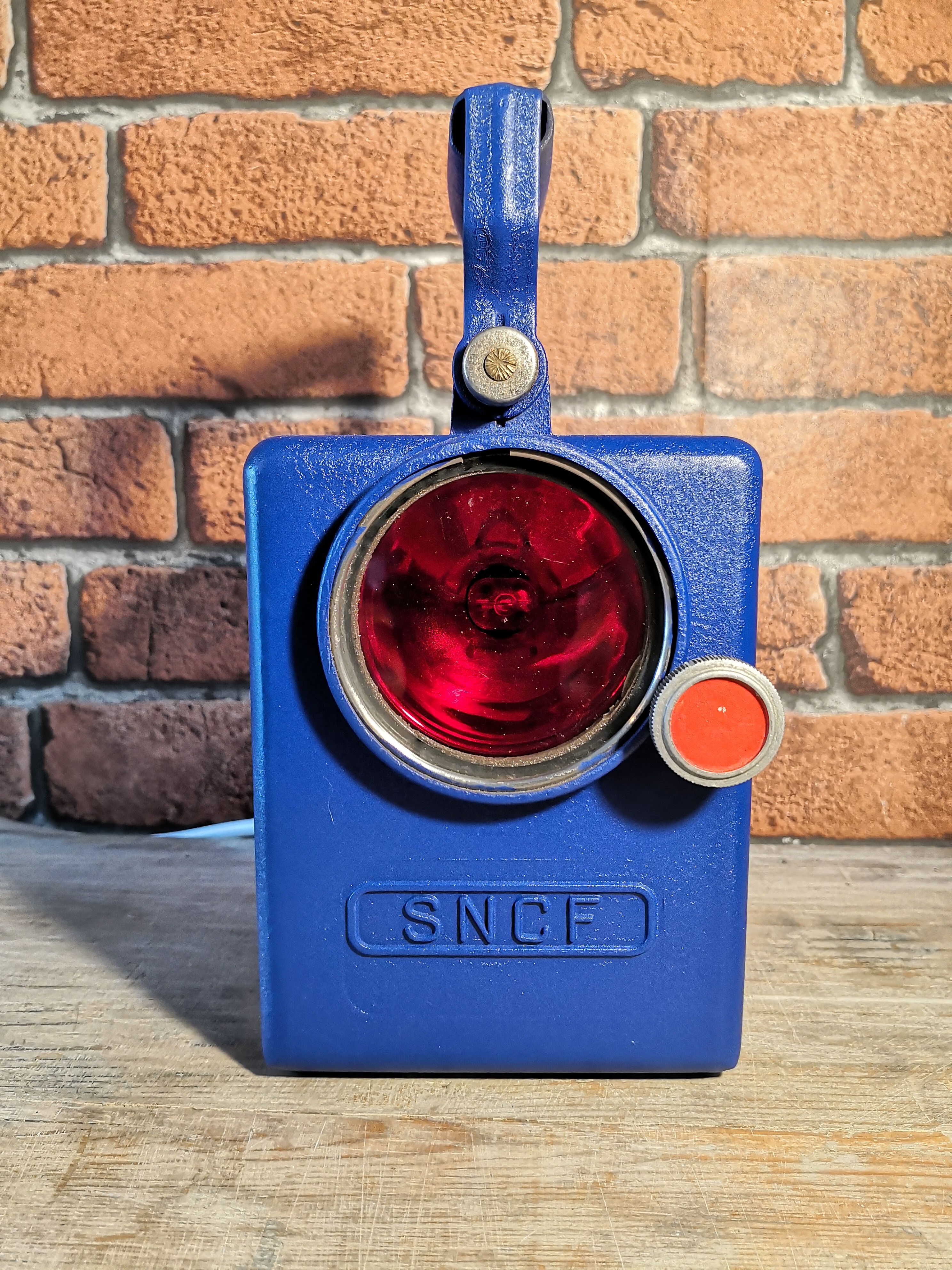 Vintage SNCF lamp with red white blue LED
