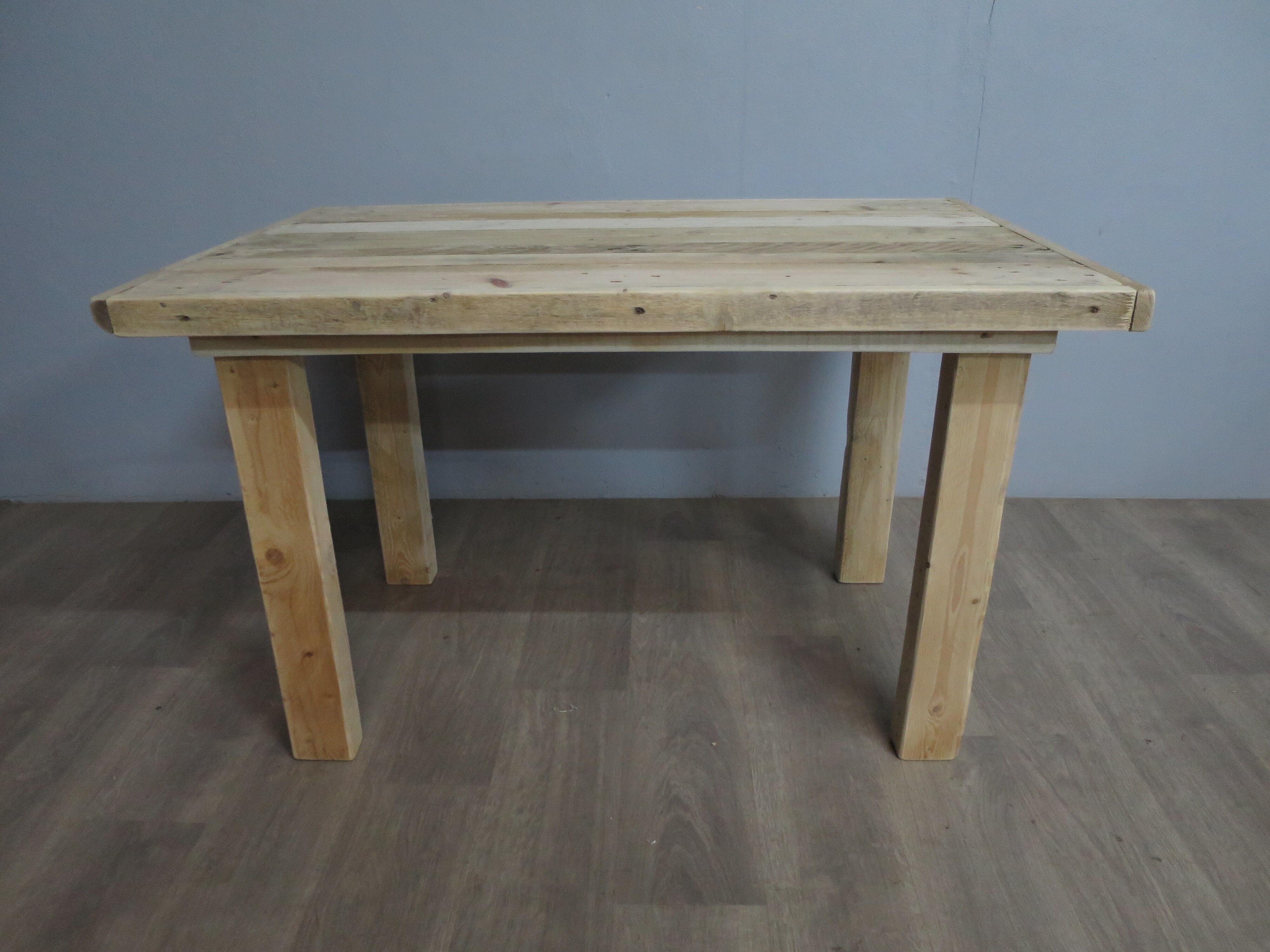 Raw farmhouse table in solid wood