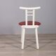Set of 4 vintage 1980s chairs in wood and red vinyl, italian design