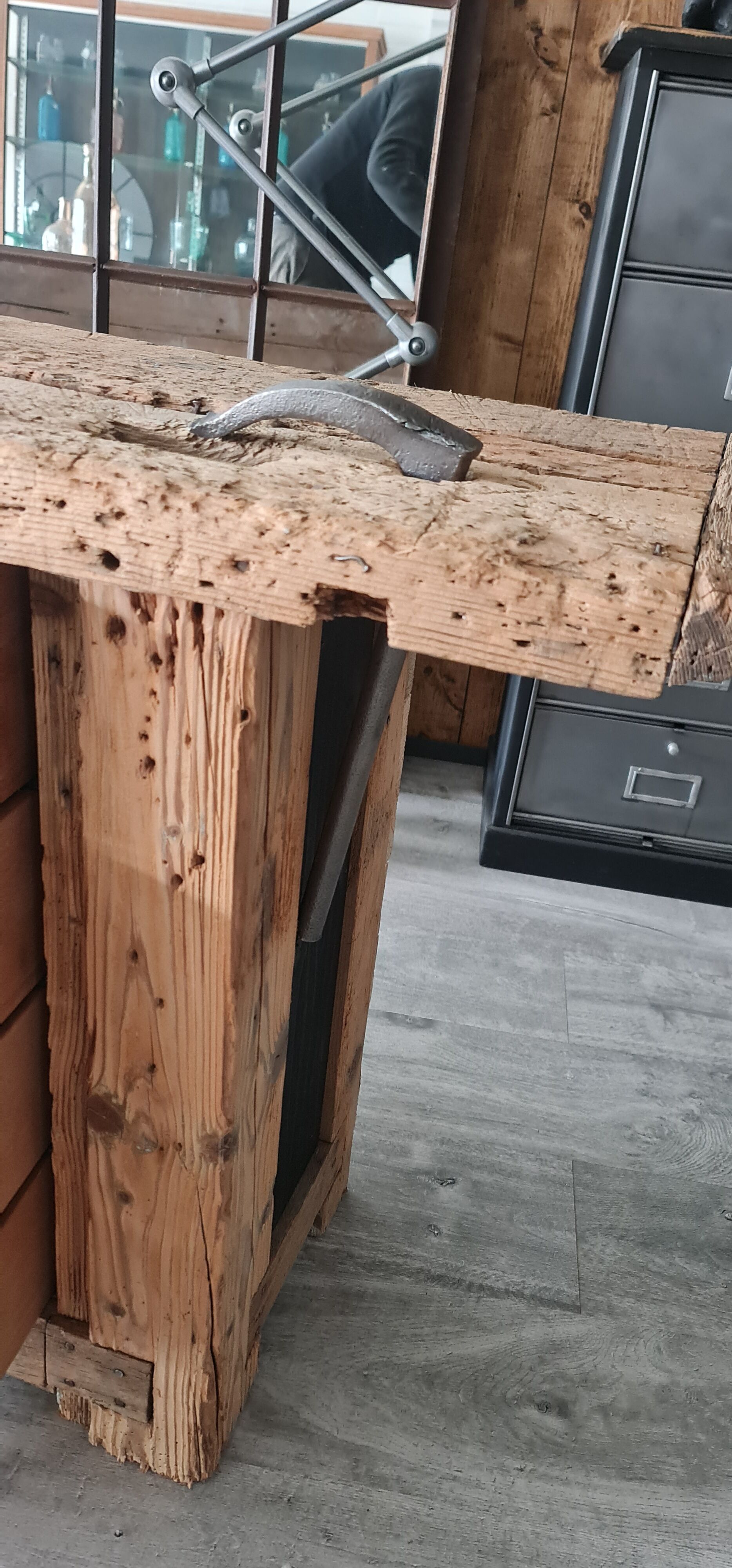 Old workbench furniture by trade four drawers and a door