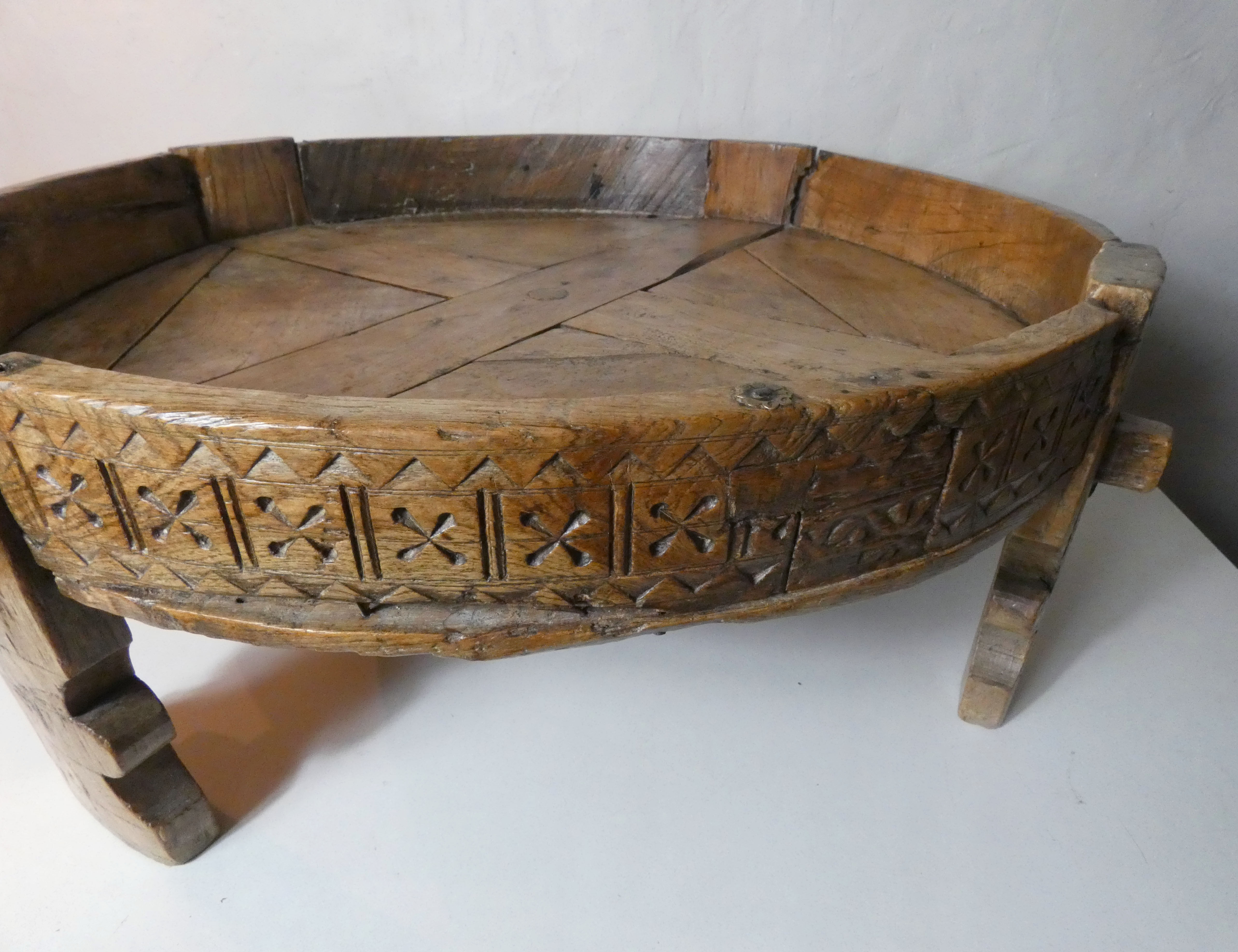 Indian coffee table chakki late 19th