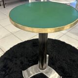 Set of pedestal table and 3 vintage bistro chairs from the 1960s