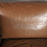 Vintage chair in teak and Danish retro leather 60s 70s