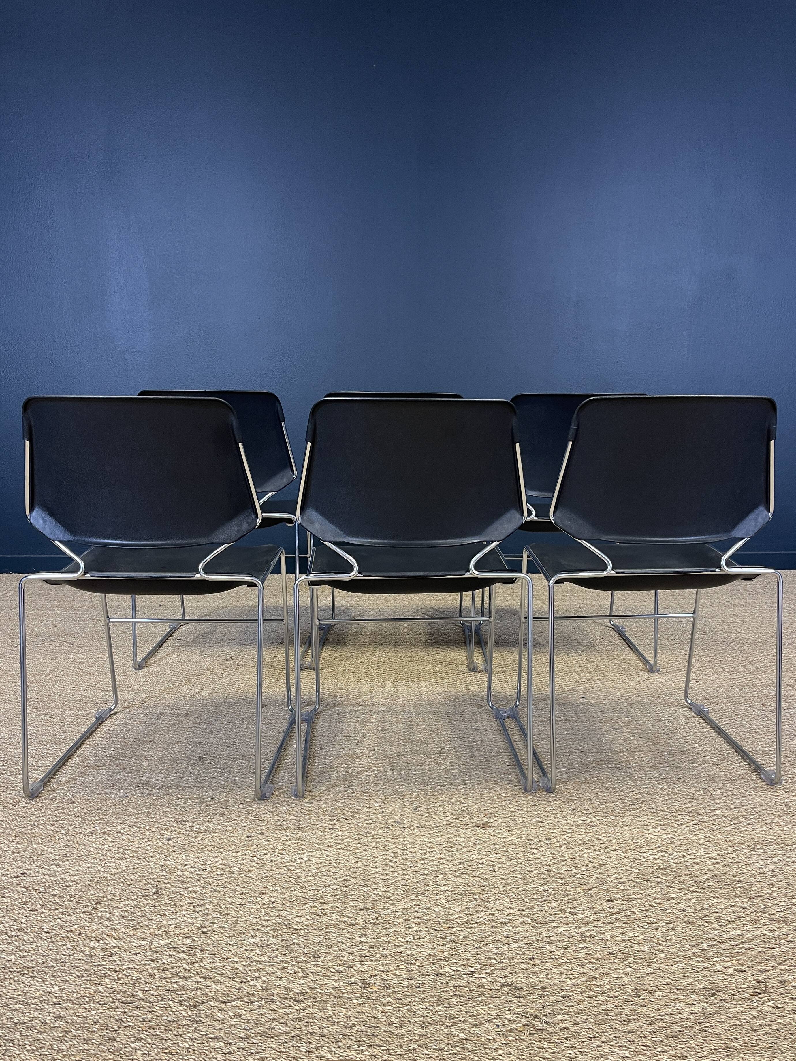 Set of 6 Matrix chairs by Tolleson for Krueger, 70s USA