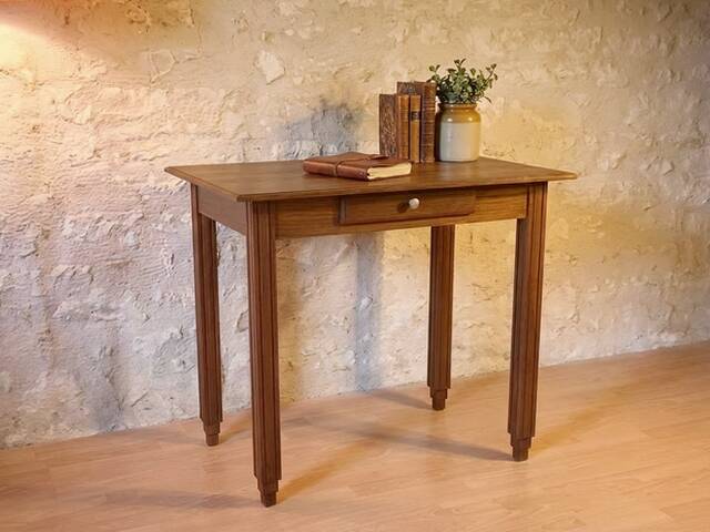 Table bureau ou table d’appoint art déco années 1930 vintage bois massif