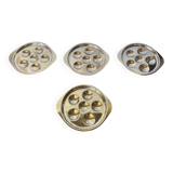 Set of 4 Snail Plates GUY DEGRENNE Stainless Steel Made in France Servic