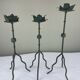 Sculptural candle holder trio