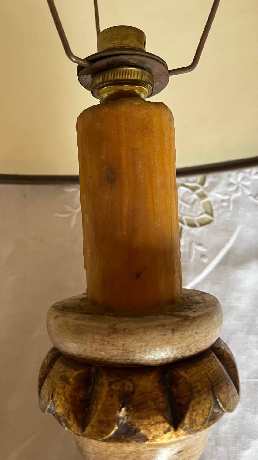 Vintage wooden table lamp