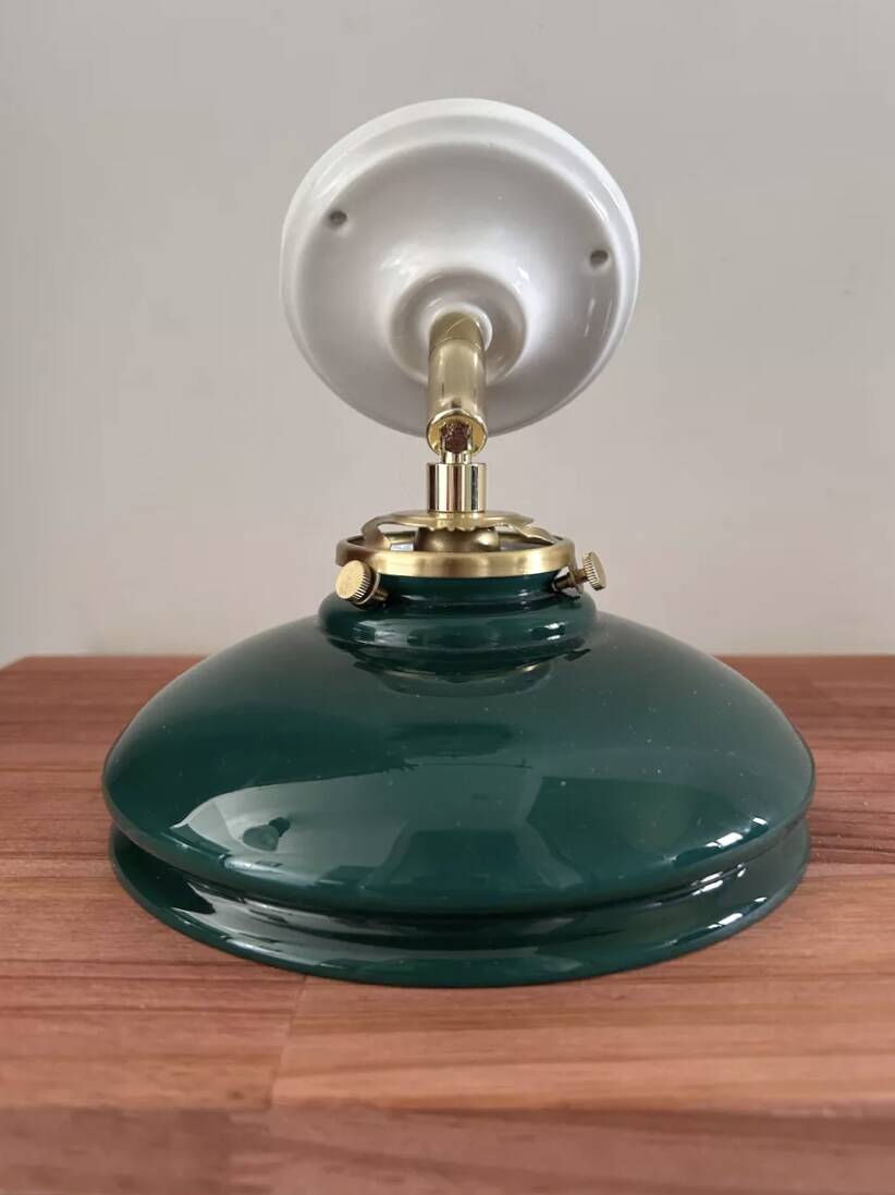 Green opaline wall light
