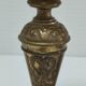 Pair of candle holders patinated bronze floral decoration early twentieth century