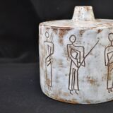Art pottery lidd signed Kostanda A. Vallauris characters