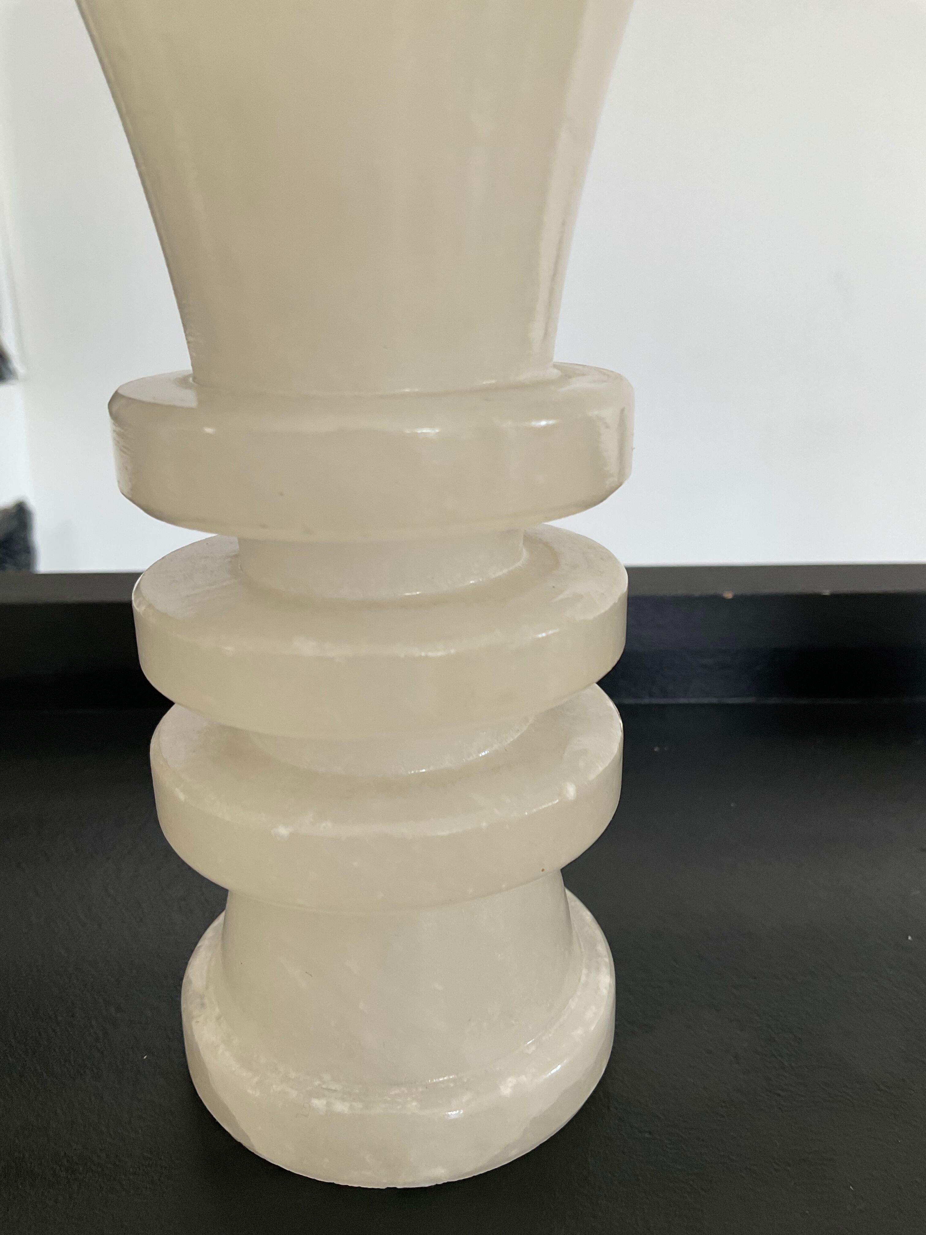 Pair of vintage alabaster candle holders