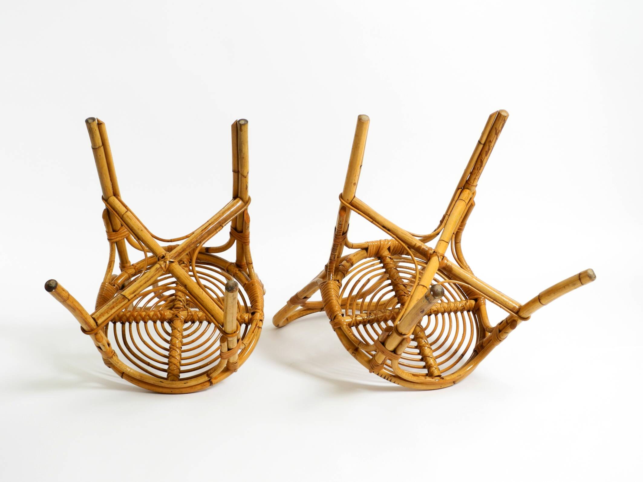 Pair of very beautiful rare original 1960s Italian bamboo chairs
