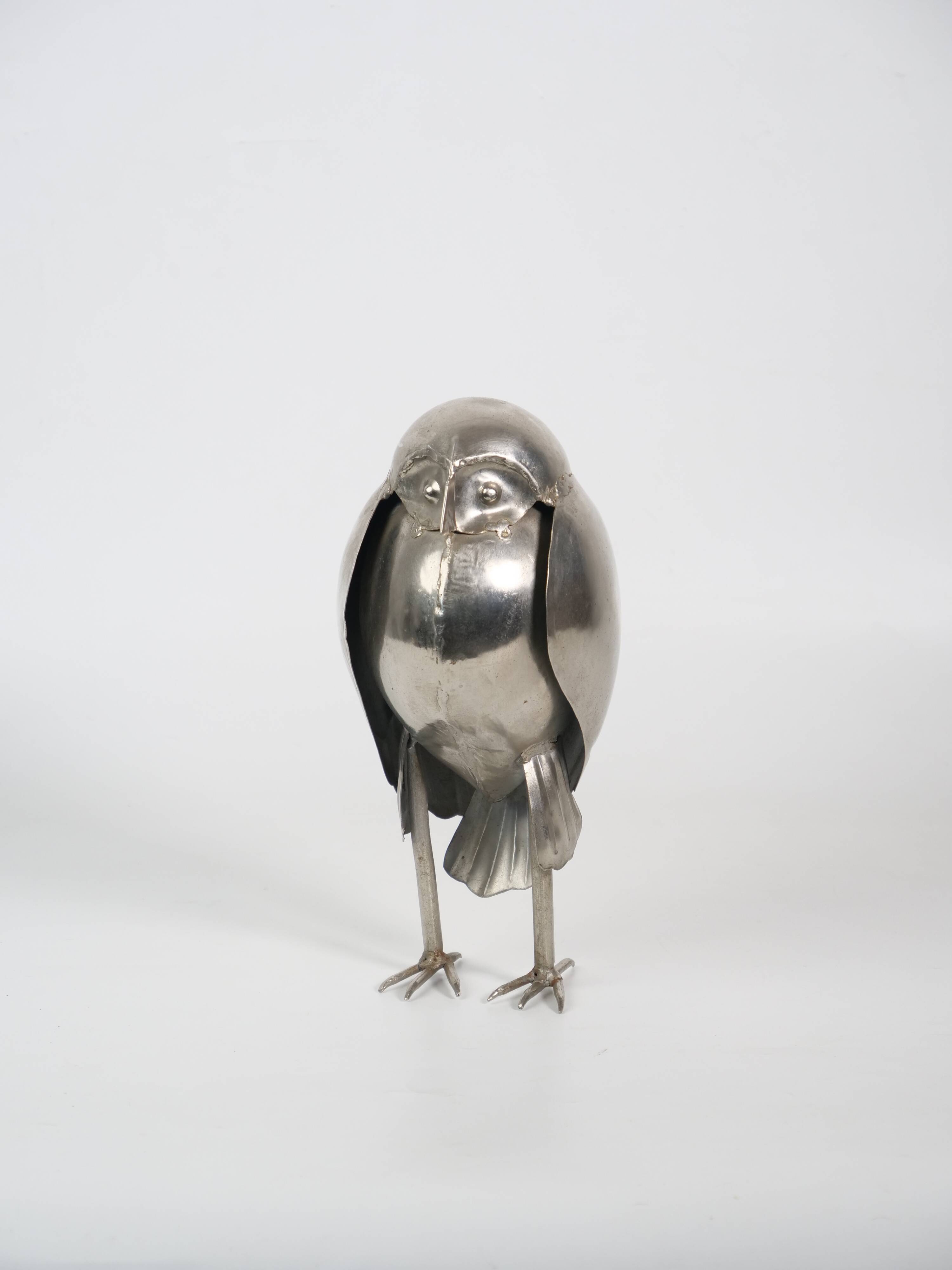 Brutalist sculpture decorative owl folk art