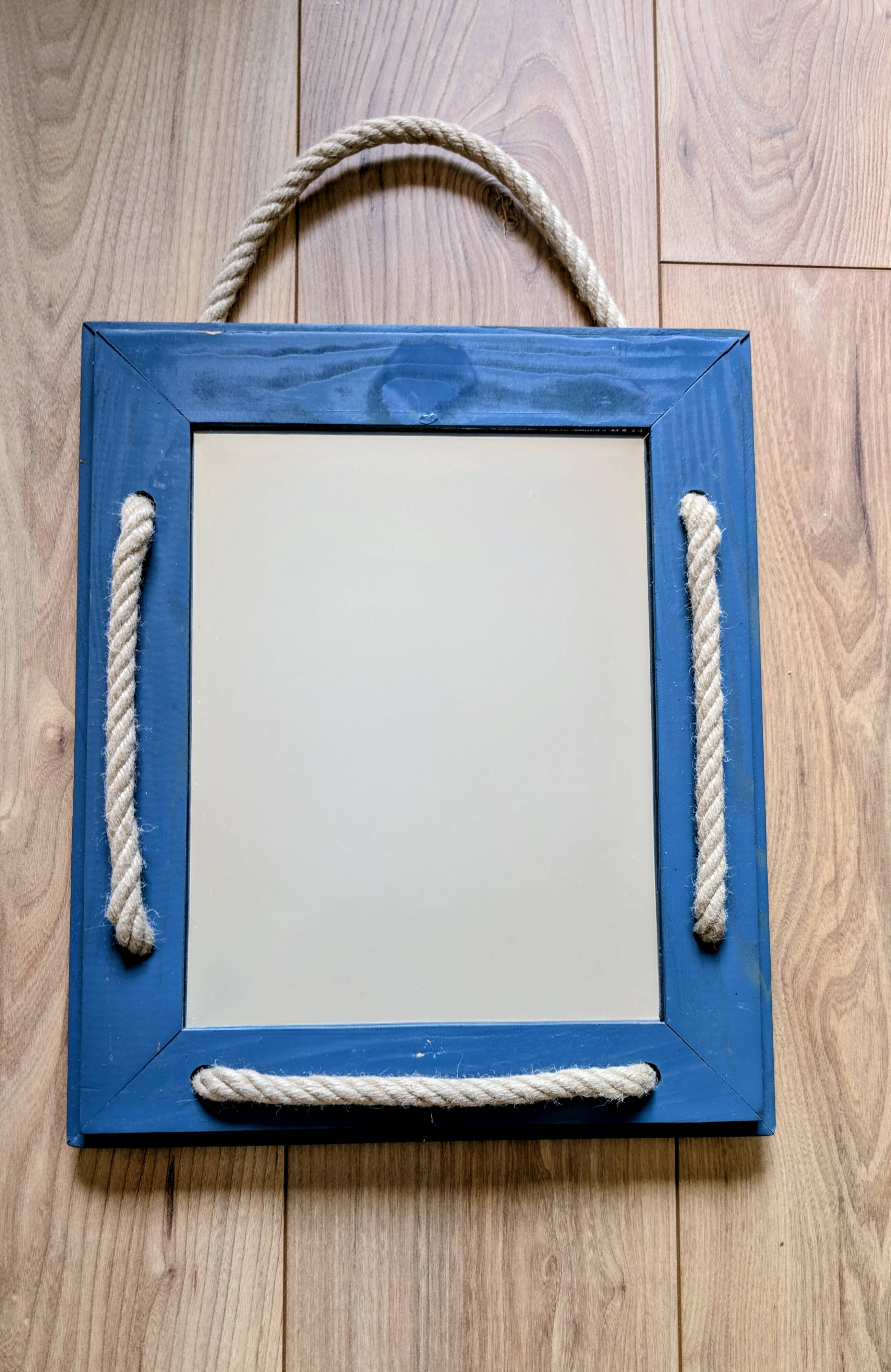 Miroir décoratif artisanal – esprit nautique 41 x 34 cm