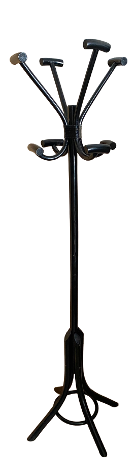 Black rattan parrot coat rack