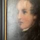 HSP painting "Romantic portrait" young man two-sided 19th century