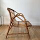 Fauteuil coquille en rotin & bambou années 60-70