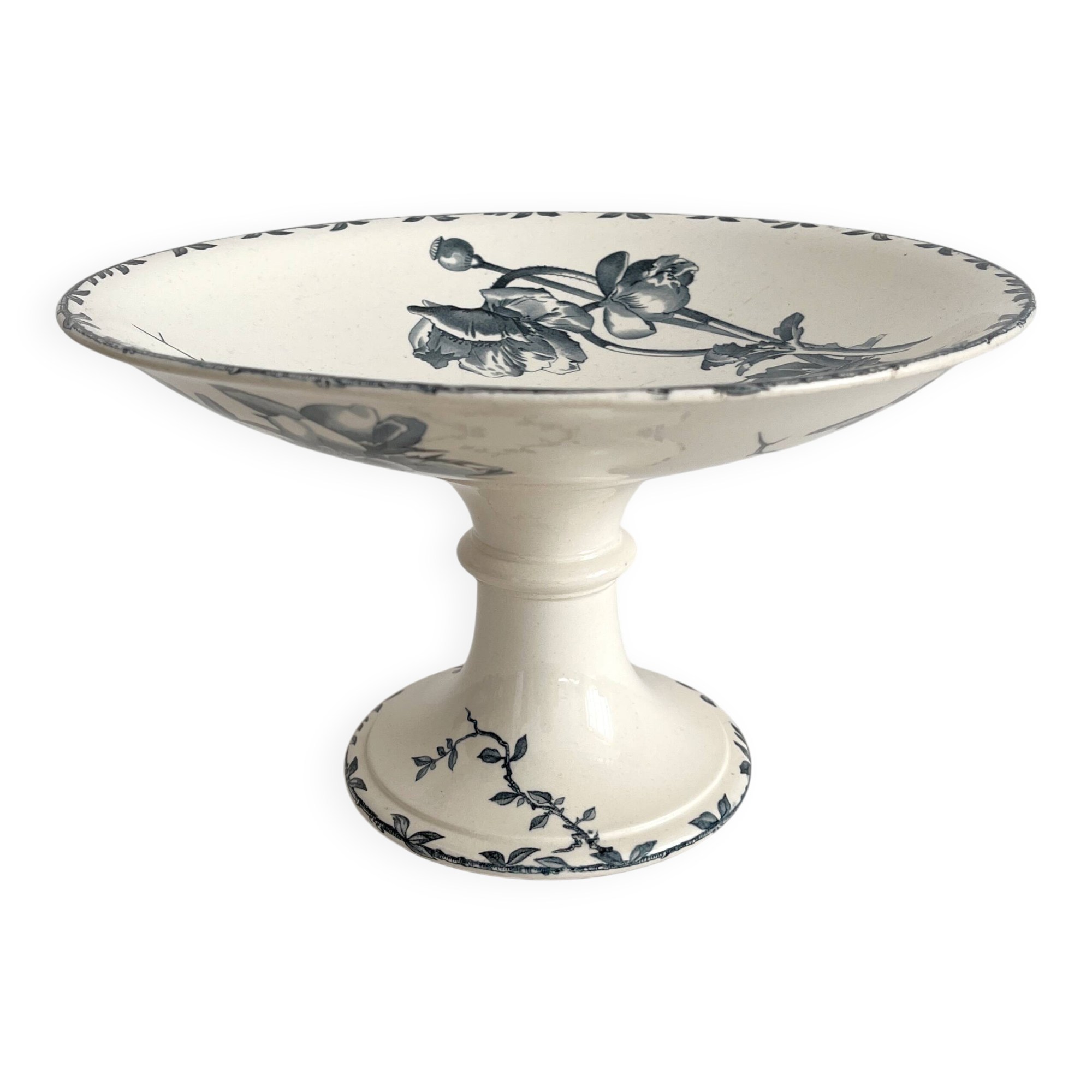 Earthenware compote "Oxford" Choisy le Roi