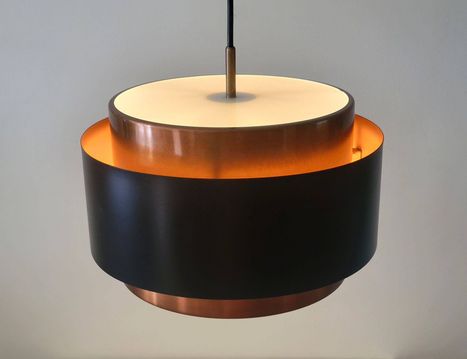 Fog & Mørup Saturn pendant lamp by Jo Hammerborg in copper & black, Danish design