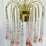 Murano chandelier pink crystal drops