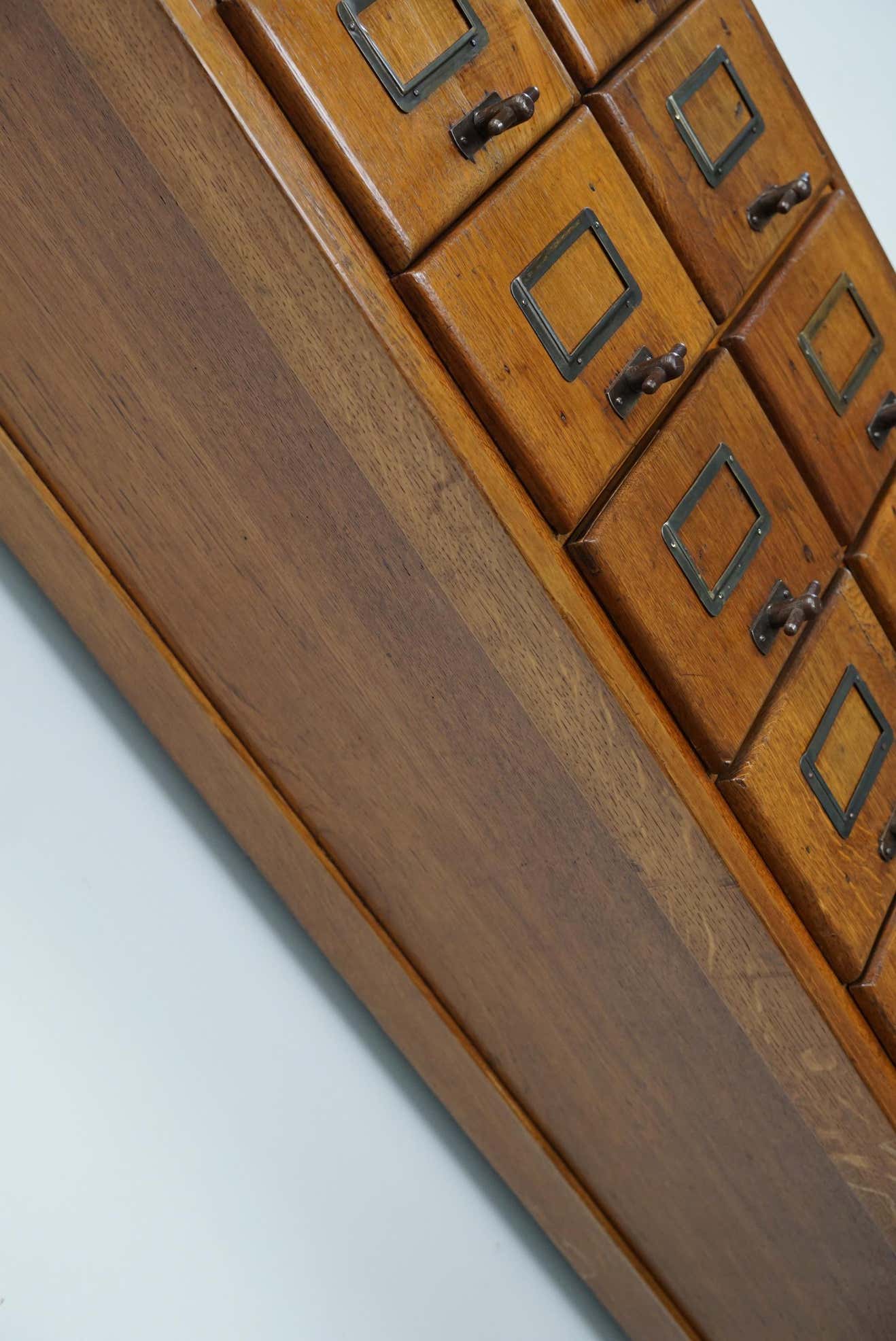 German oak drawer bank filing cabinet circa 1950
