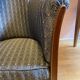 Pair of Art Deco style armchairs, refurbished. Upholstery fabric for armchairs.